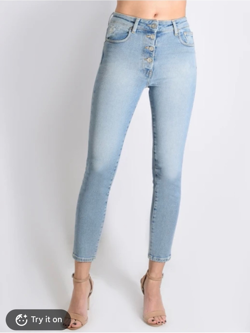 Banana Republic Light Blue High-Rise Button-Fly Skinny Jeans